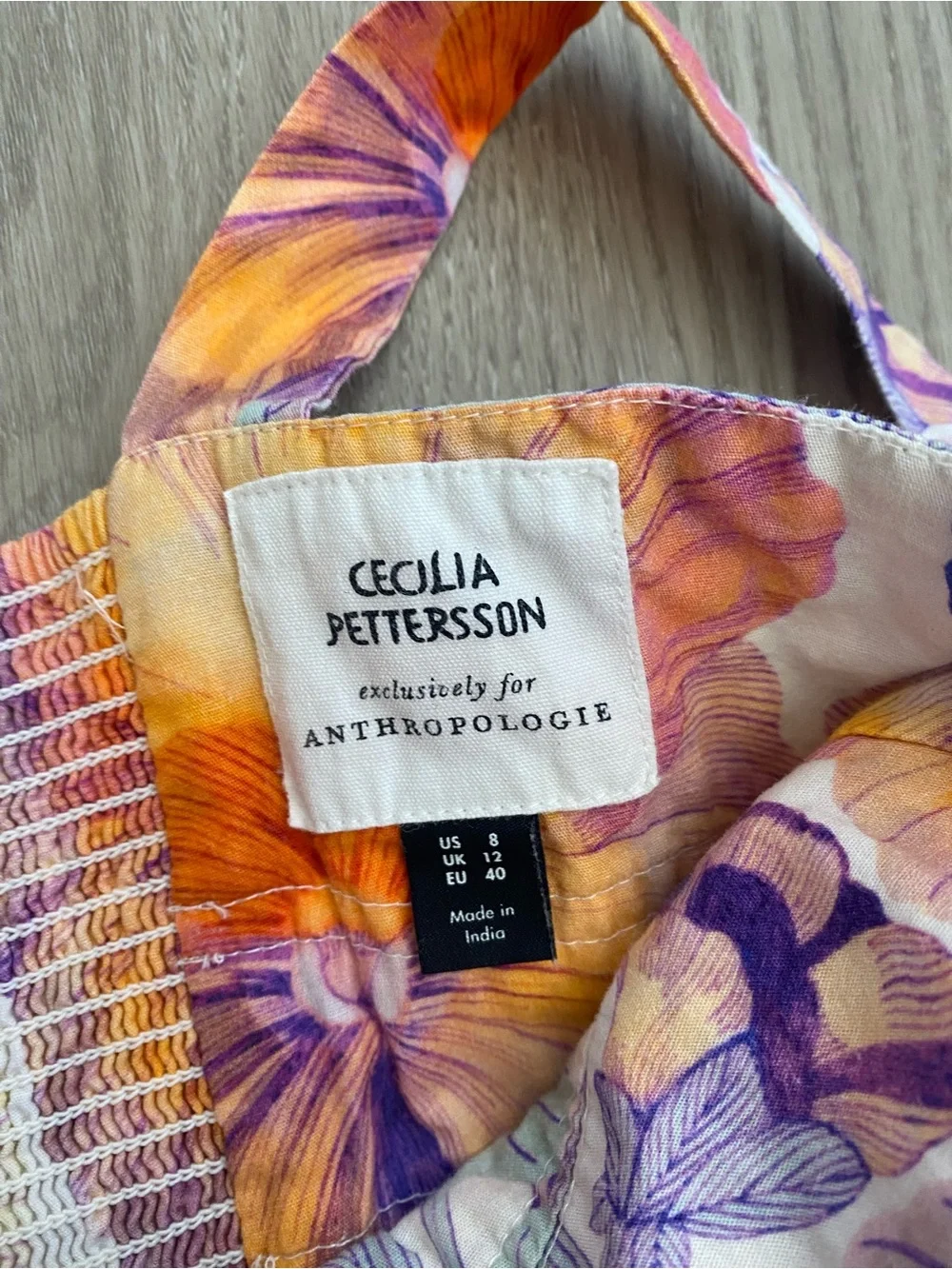 Anthropologie Cecilia Pettersson Floral Tie-Front Sundress Sz 8 beach resortwear - Picture 4 of 9